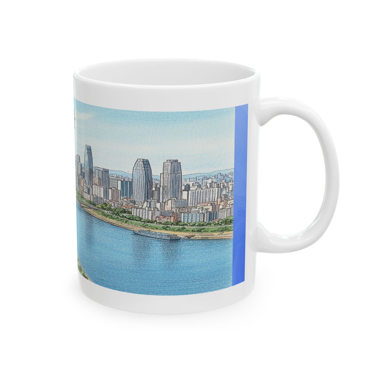 Seoul Cityscape Ceramic Mug — Seoul (서울) Skyline Coffee Cup, 11oz & 15oz