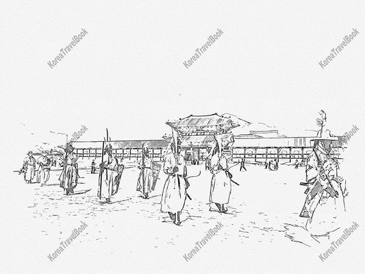 Royalpalace Korea travel sketch digital download,Gyeongbokgung,Seoul,sketch part 2