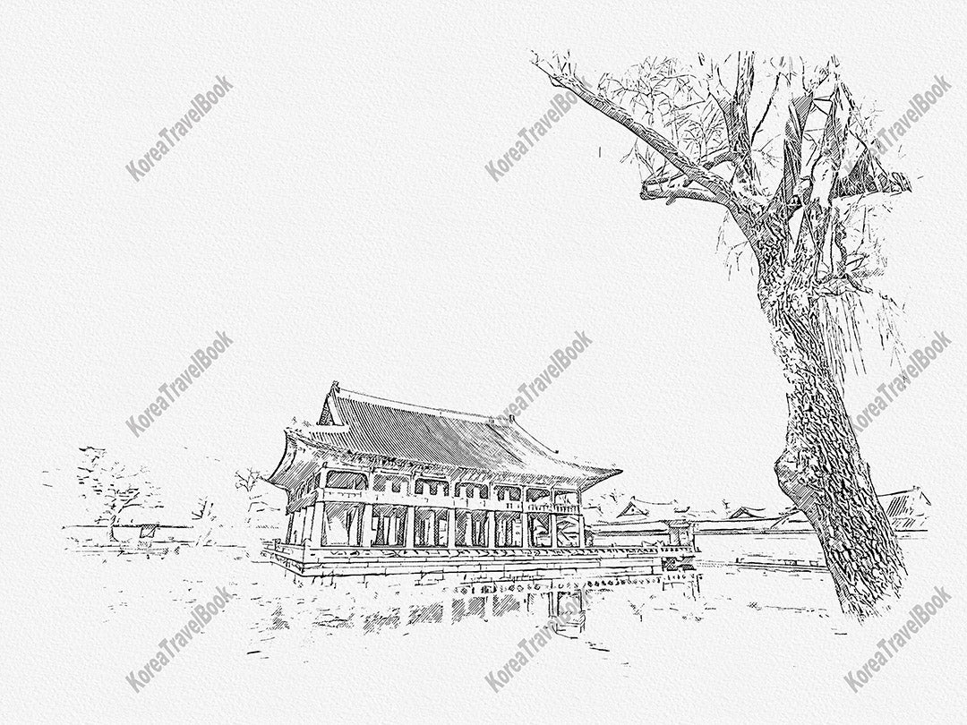 Royalpalace Korea travel sketch digital download,Gyeongbokgung,Seoul,sketch part 2