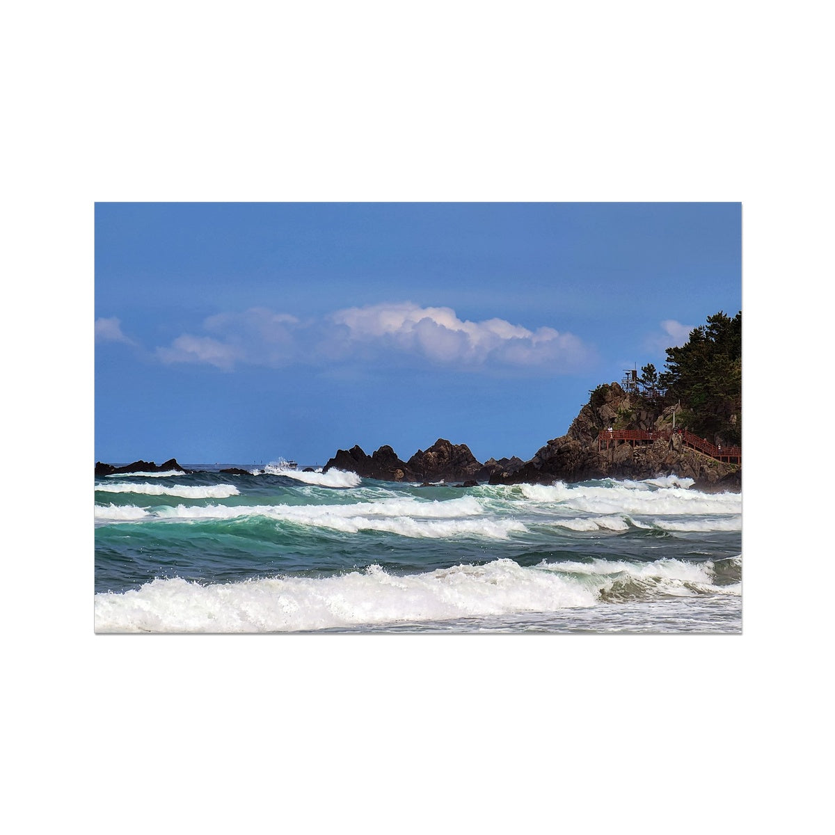 east sea korea  beach wave Photo Art Print