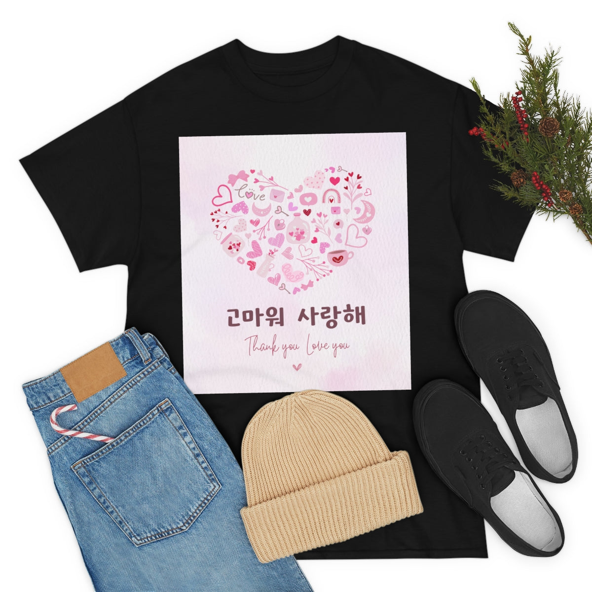 Love you Thank you Kpop Korean Quotes Unisex Heavy Cotton Tee