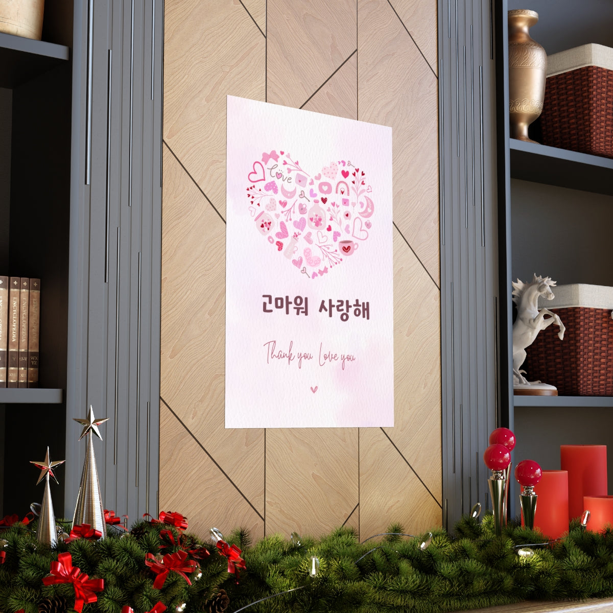 Love you Thank you Kpop Korean Quotes  Premium Matte vertical posters
