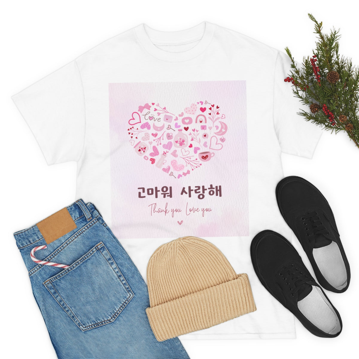 Love you Thank you Kpop Korean Quotes Unisex Heavy Cotton Tee