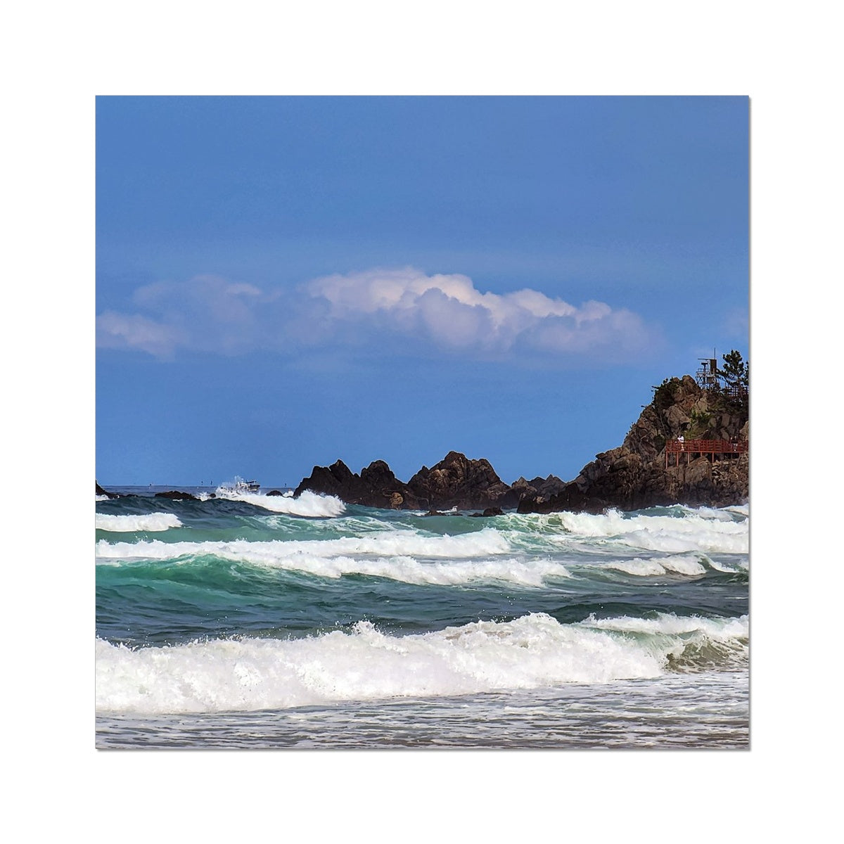 east sea korea  beach wave Photo Art Print