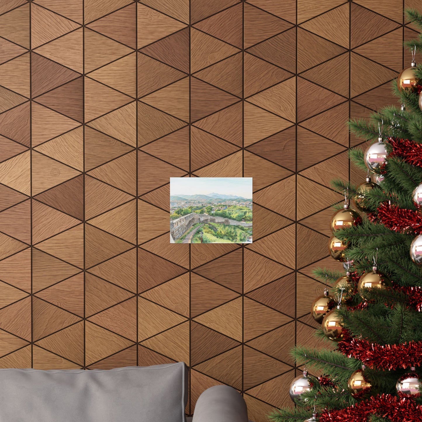 Scenic City Wall Matte Poster — Hand-Drawn Landscape Print