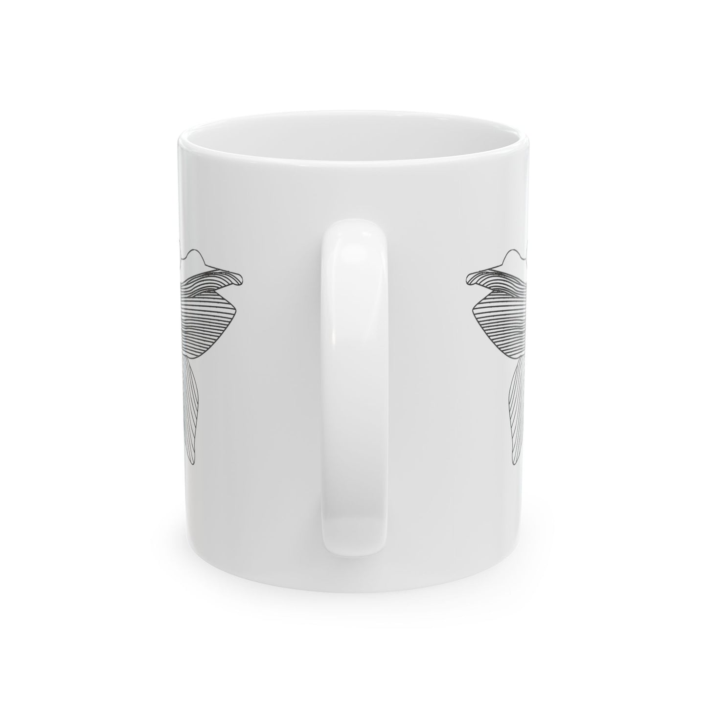 Skull Line Art Ceramic Mug — Minimalist Gothic Coffee Cup (11oz, 15oz)