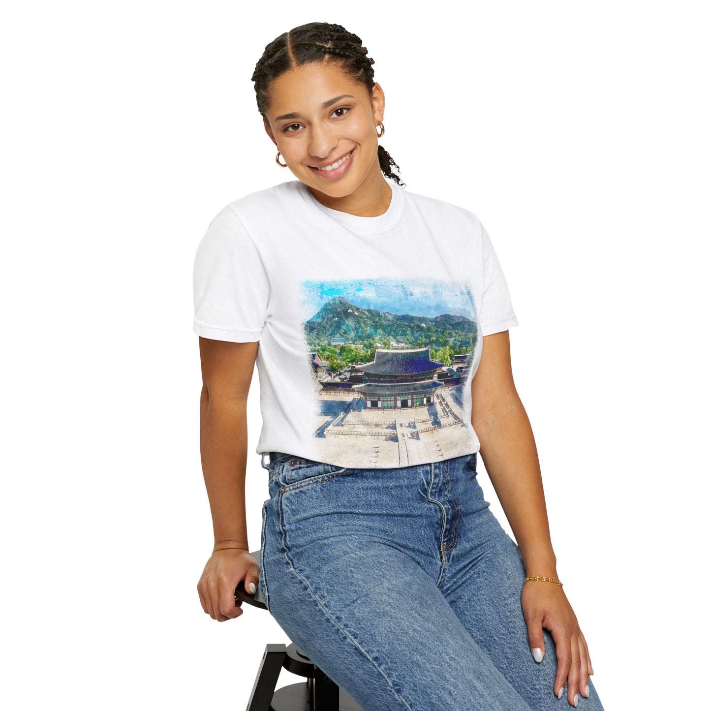 [K-Heritage] Gyeongbokgung Palace Scenic T‑Shirt — Korea Travel Souvenir Tee