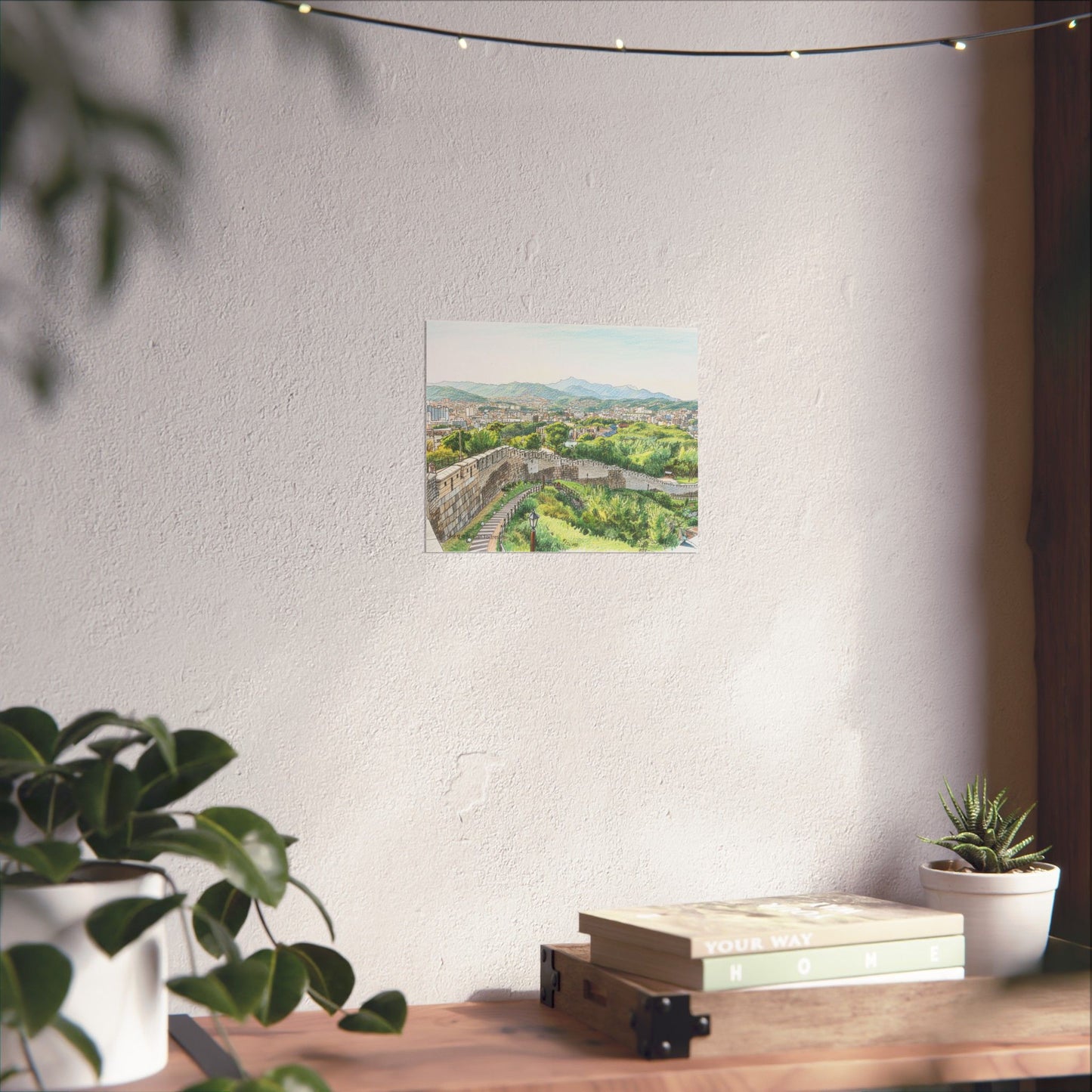 Scenic City Wall Matte Poster — Hand-Drawn Landscape Print