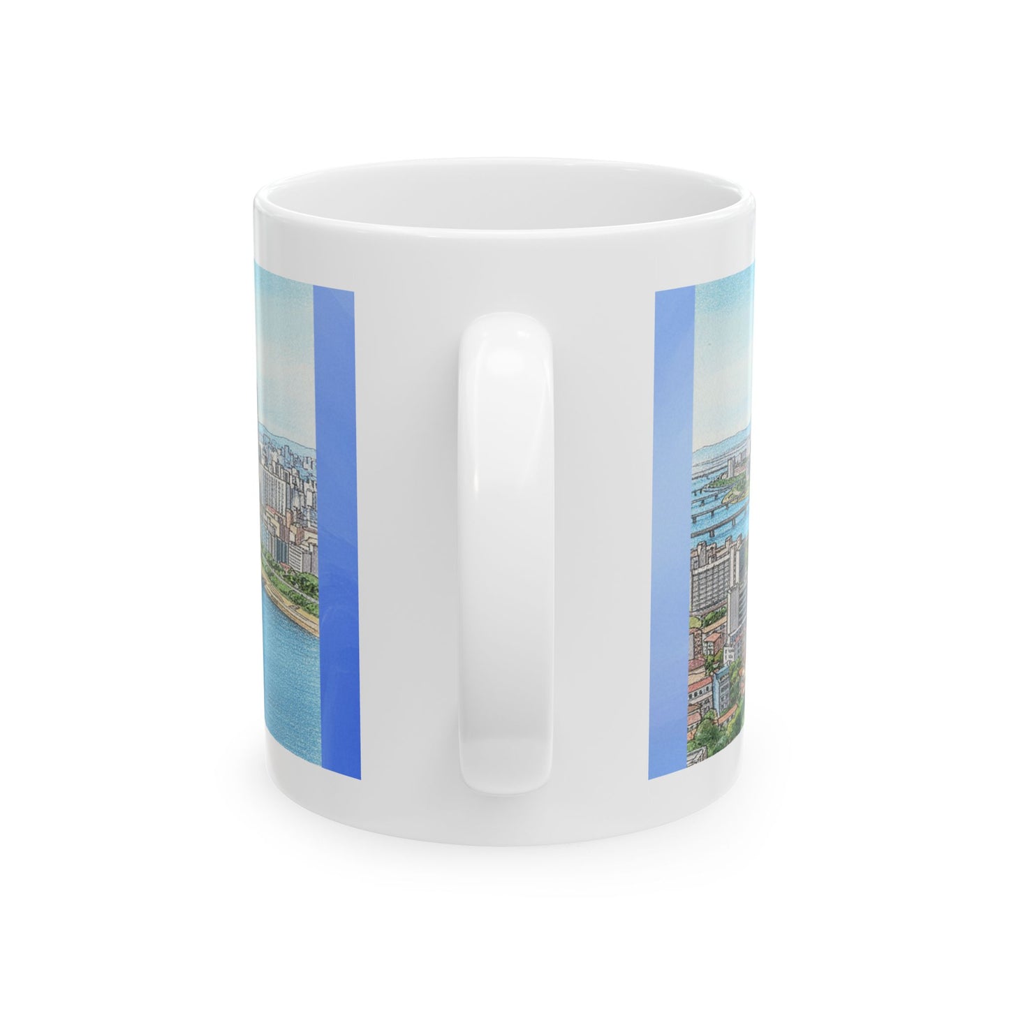 Seoul Cityscape Ceramic Mug — Seoul (서울) Skyline Coffee Cup, 11oz & 15oz