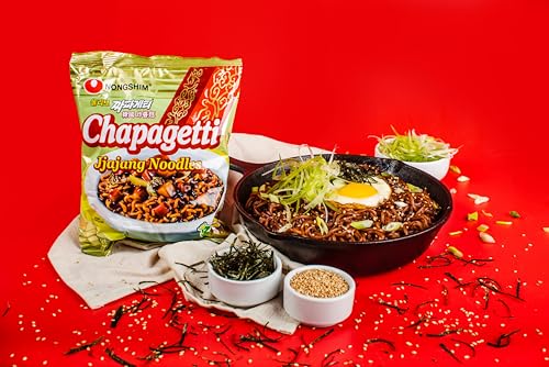 Nongshim Ramen Noodles, Gourmet Instant Ramen, Premium Microwavable Noodle, Chapagetti, 4.5 Ounce (Pack of 4)