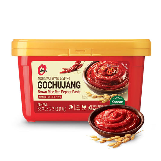O’Food Gochujang – Korean Red Chili Paste [Medium | 2.2 lb (1kg) ] Spicy & Sweet Savory Fermented Sauce | Gluten-Free | No Corn Syrup | Great for Bibimbap, Marinades, Stews & BBQ