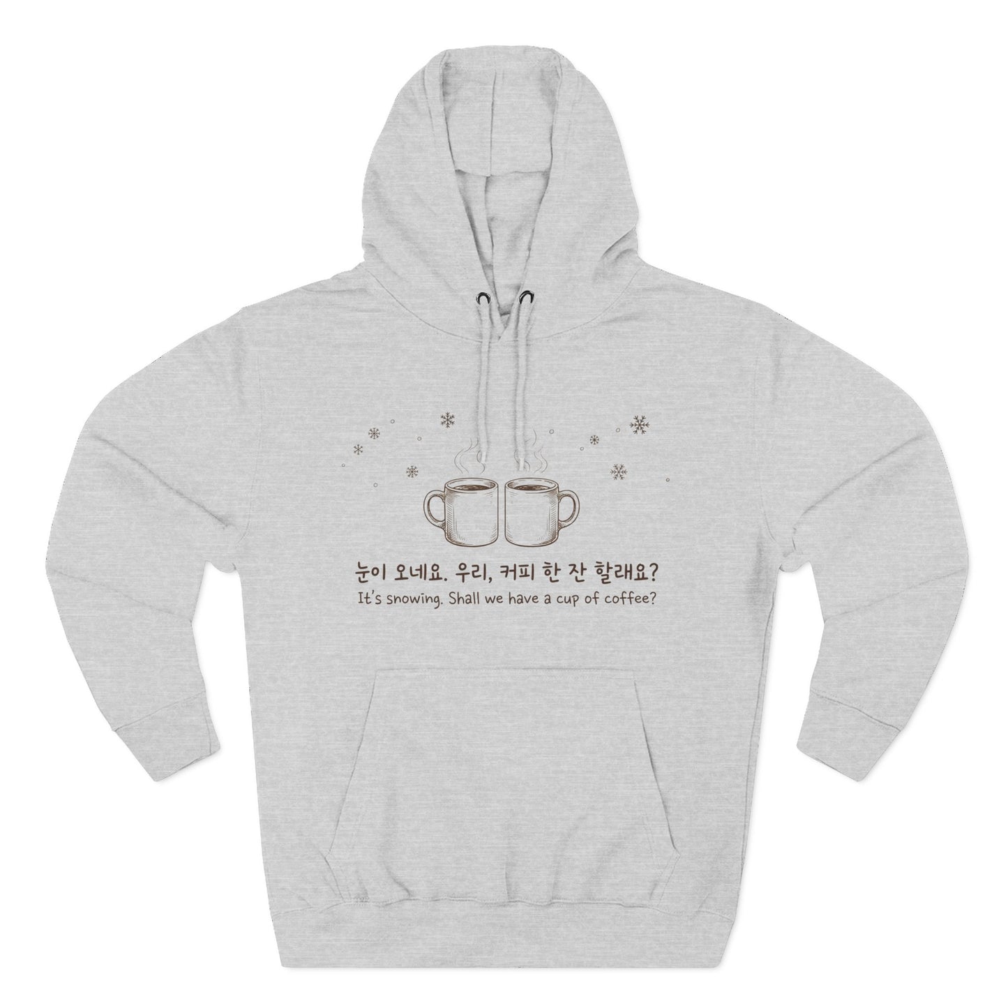 Hoodie — 'It's Snowing, Shall we have a cup of coffee?' Minimal Korean Coffee Design