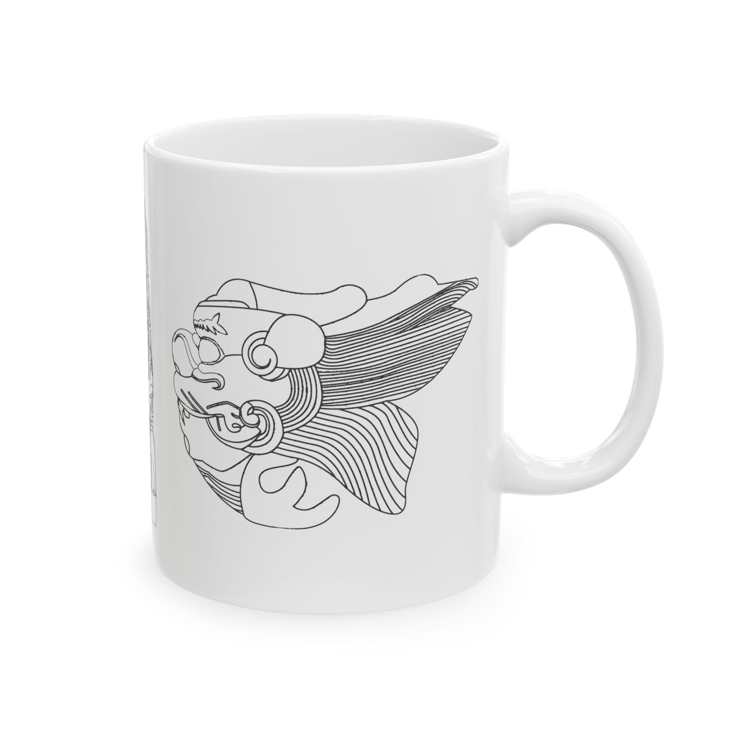 Skull Line Art Ceramic Mug — Minimalist Gothic Coffee Cup (11oz, 15oz)