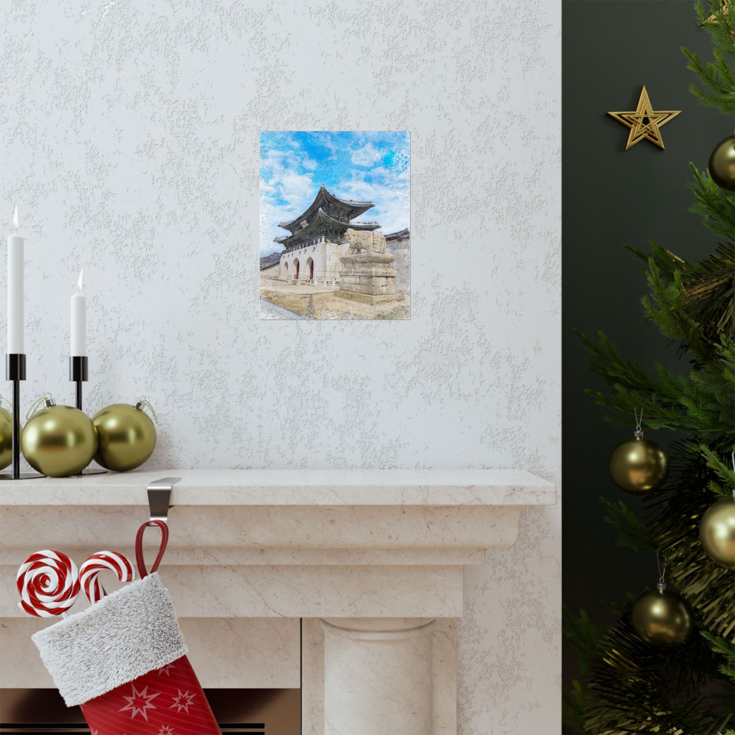 Gyeongbokgung Palace Watercolor Poster — Seoul Korea Matte Vertical Print