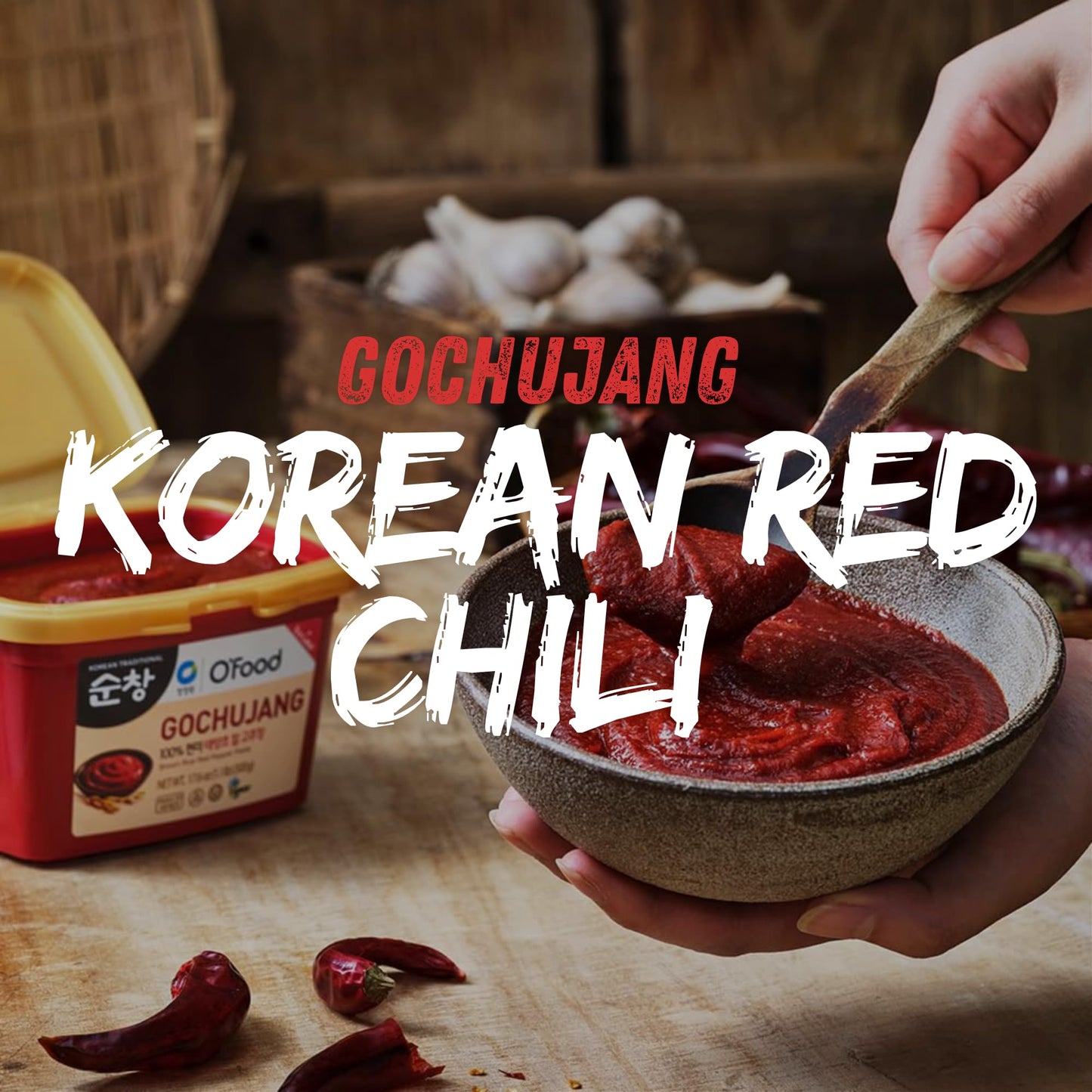 O’Food Gochujang – Korean Red Chili Paste [Medium | 2.2 lb (1kg) ] Spicy & Sweet Savory Fermented Sauce | Gluten-Free | No Corn Syrup | Great for Bibimbap, Marinades, Stews & BBQ
