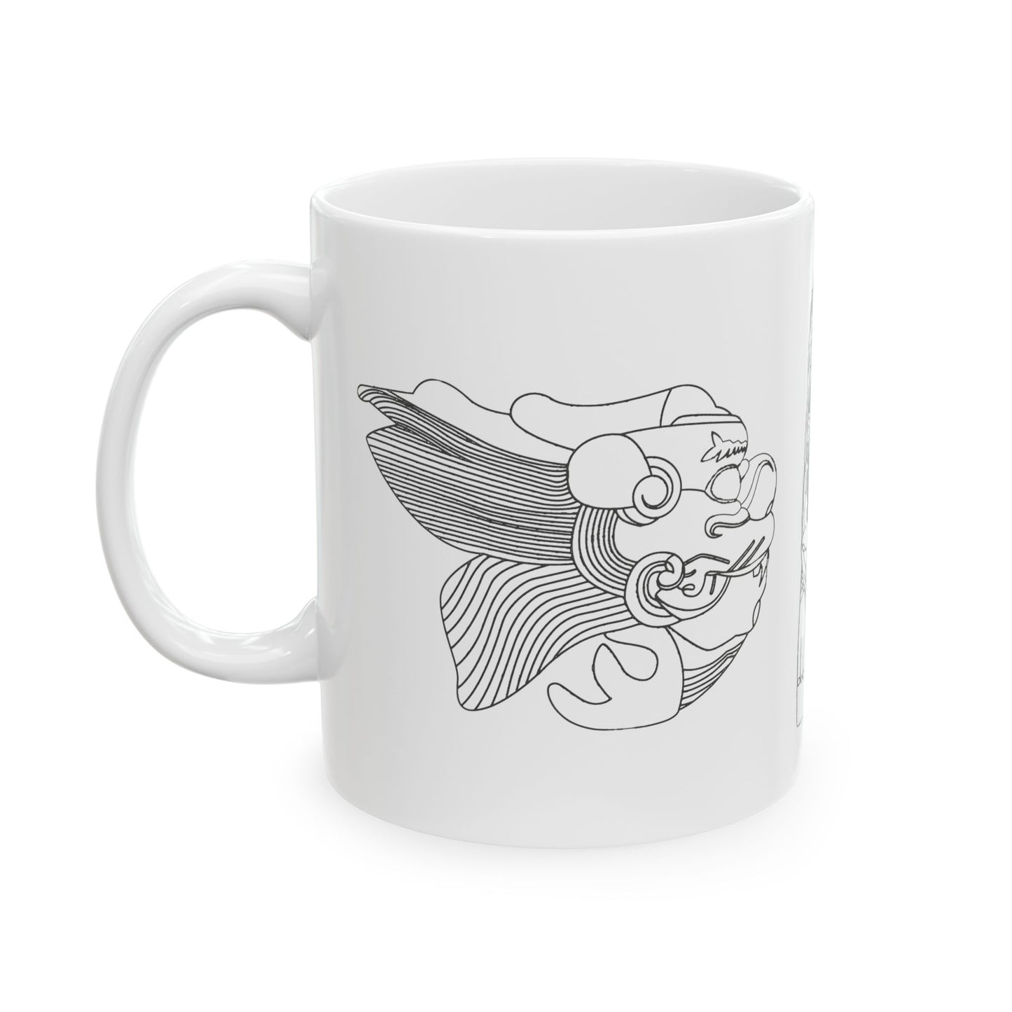 Skull Line Art Ceramic Mug — Minimalist Gothic Coffee Cup (11oz, 15oz)