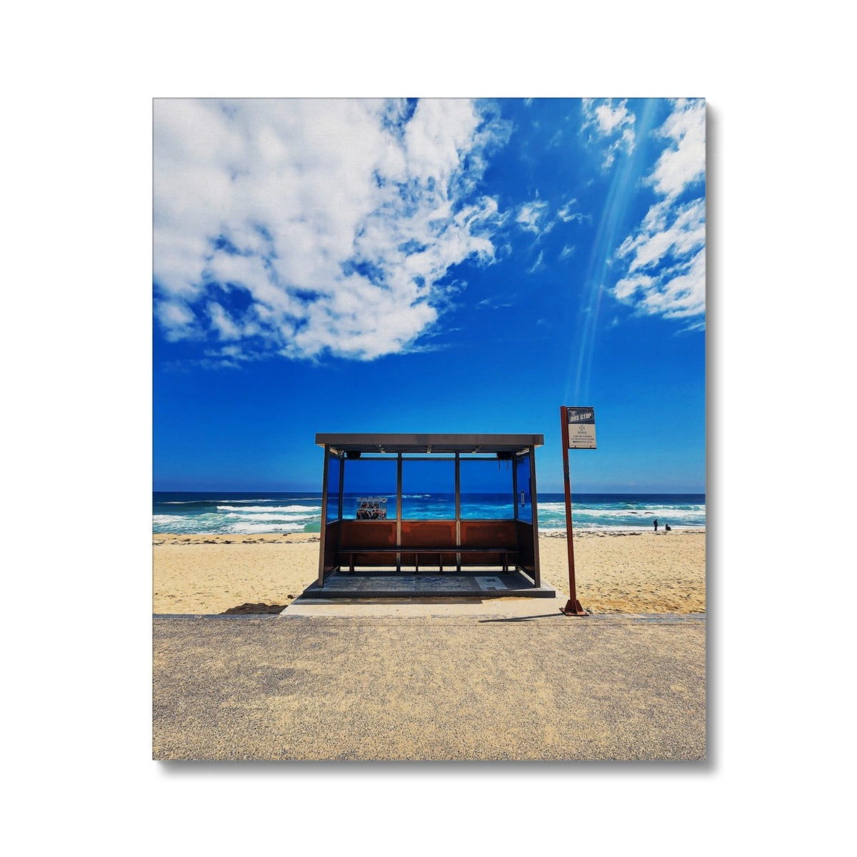 BTS spring day location place bus stop on the beach Canvas