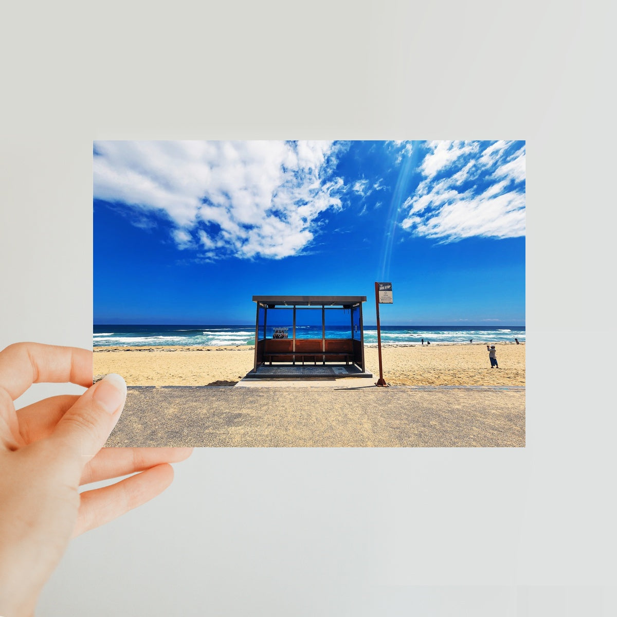 BTS spring day location place bus stop on the beach Classic Postcard