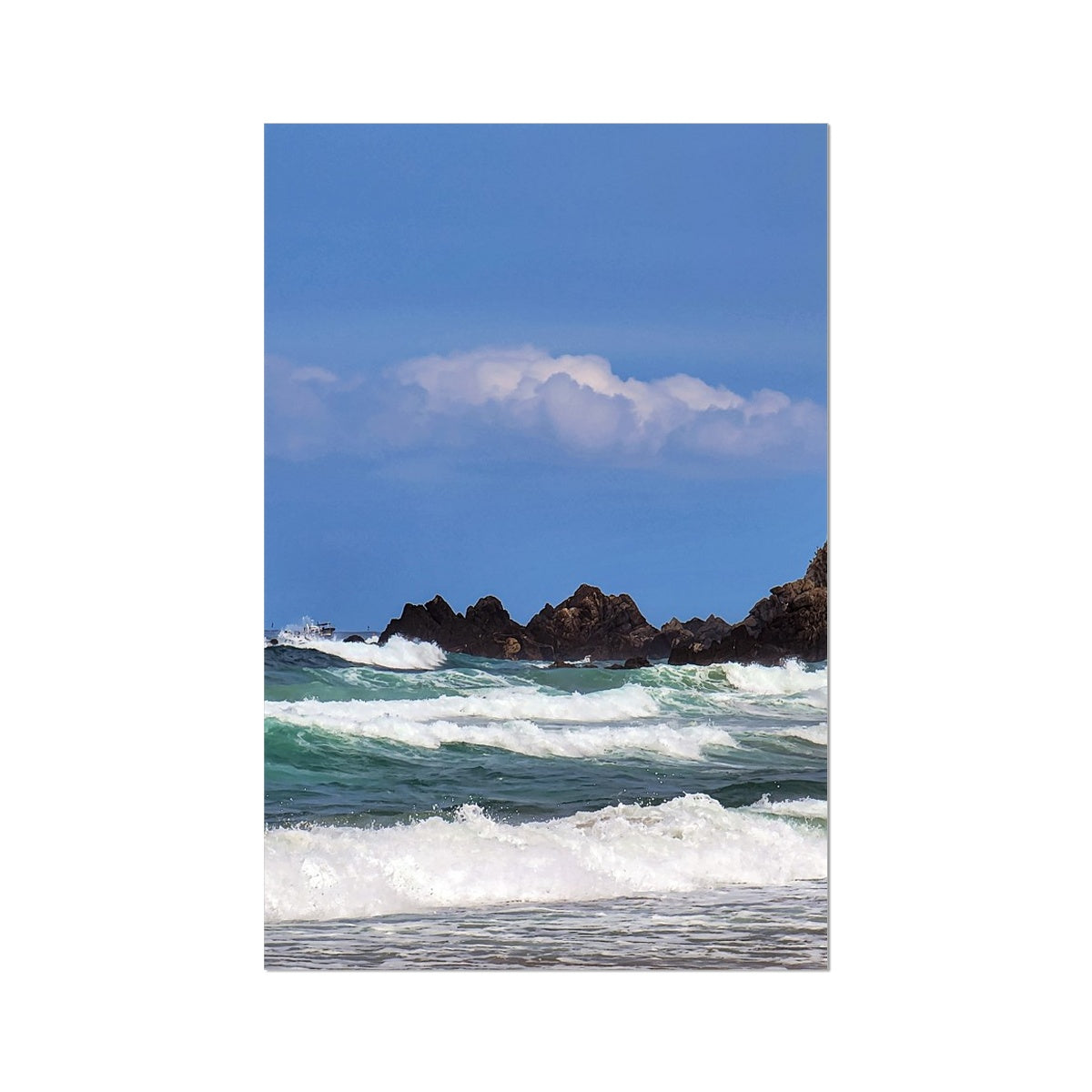 east sea korea  beach wave Photo Art Print