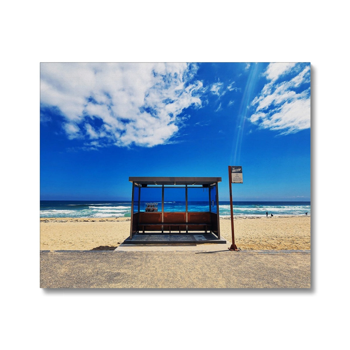 BTS spring day location place bus stop on the beach Canvas