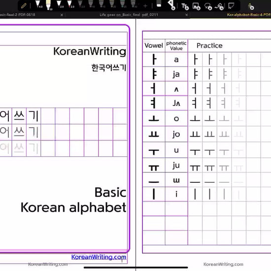 Korean writing Practice book PDF